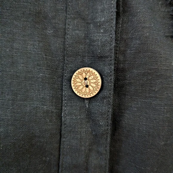 Retro Linen Beach Floral Button Down SunBay Sport Top - Picture 7 of 7